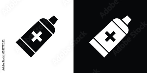 Ointment icon black and white. Simple glyph icons.