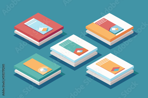  Book Cover Mockup Vector Set – Open & Closed Views