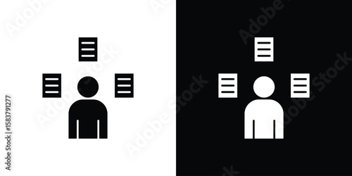 Multitask icon black and white. Simple glyph icons.