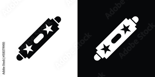 Mezuzah icon black and white. Simple glyph icons.