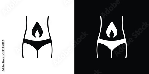 Metabolism icon black and white. Simple glyph icons.