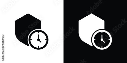 Long term icon black and white. Simple glyph icons.