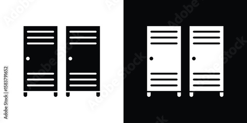 Locker icon black and white. Simple glyph icons.