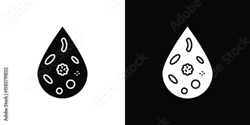Leukemia icon black and white. Simple glyph icons.