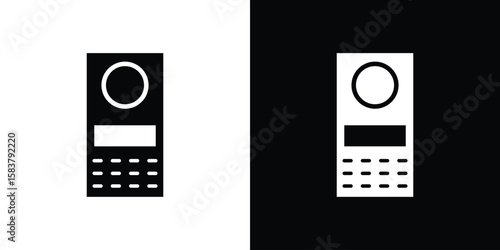 Intercom icon black and white. Simple glyph icons.