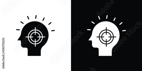 Intention icon black and white. Simple glyph icons.