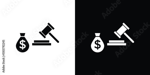 Inheritance law icon black and white. Simple glyph icons.