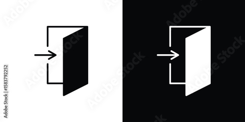 Inside icon black and white. Simple glyph icons.