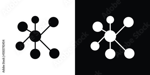 Hub icon black and white. Simple glyph icons.