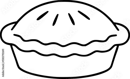 Apple Pie Slice Illustration, Baked Dessert Graphic for Food Content