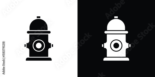 Fire hydrant icon black and white. Simple glyph icons.