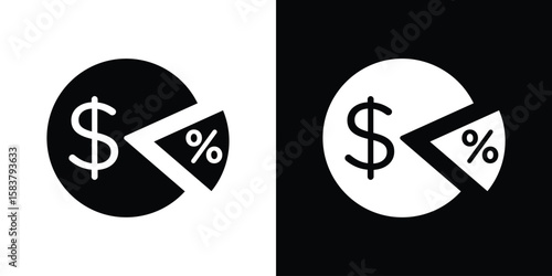 Dividend yield icon black and white. Simple glyph icons.