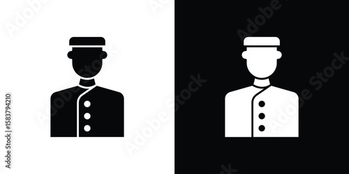 Concierge icon black and white. Simple glyph icons.