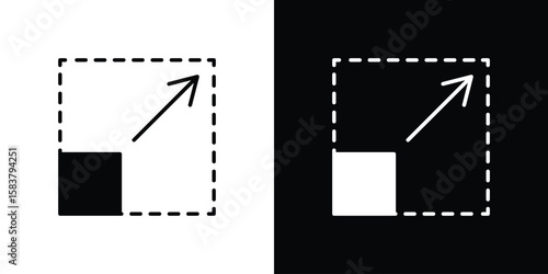 Compact size icon black and white. Simple glyph icons.