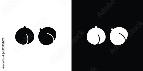 Chickpeas hummus icon black and white. Simple glyph icons.