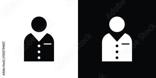 Cashier icon black and white. Simple glyph icons.
