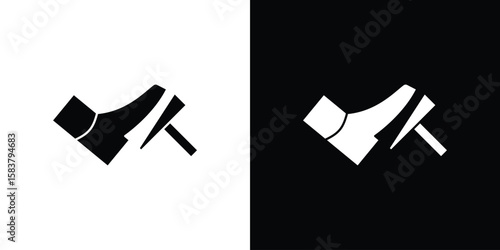 car pedal icon black and white. Simple glyph icons.