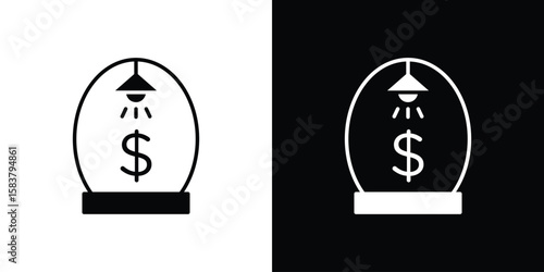 Business incubator icon black and white. Simple glyph icons.