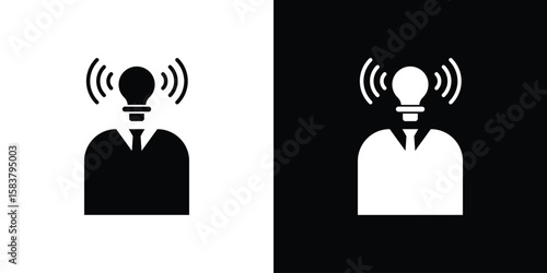 Brand awareness icon black and white. Simple glyph icons.