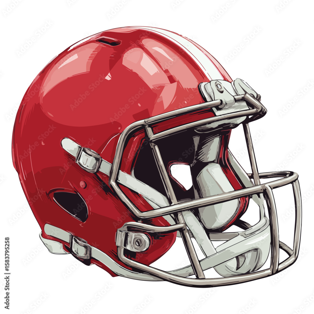 Fototapeta premium football helmet isolated in White Background, football helmet vector, Flat lay vector illustration