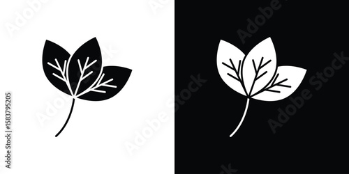 Basil icon black and white. Simple glyph icons.