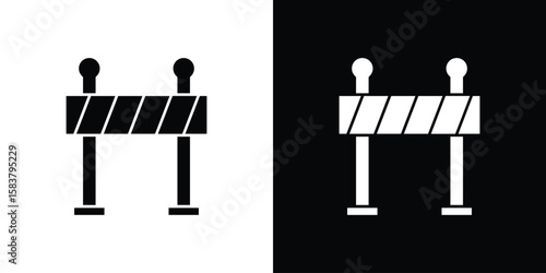 Barrier icon black and white. Simple glyph icons.