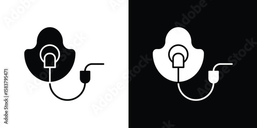 Anesthesia icon black and white. Simple glyph icons.