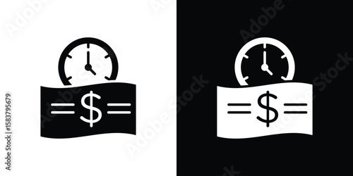 Annuity icon black and white. Simple glyph icons.