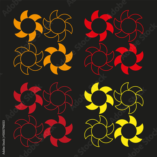 Gear wheel pattern. Industrial machine element. Mechanical cog design. Vector engineering symbol.