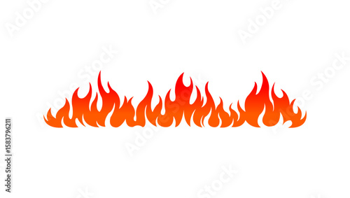 vector illustration of a fire, Flame border silhouette template – vector fire frame illustration clipart