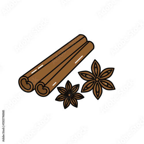 Cinnamon sticks and star anise, a perfect blend for a rich flavor experience.