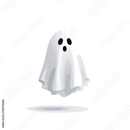 Wallpaper Mural ghost isolated in White Background, ghost vector, Flat lay vector illustration Torontodigital.ca