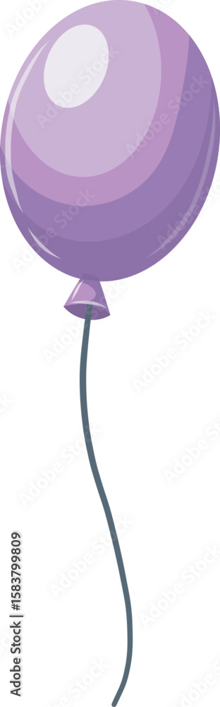 Obraz premium Vector illustration of purple balloon on white background.