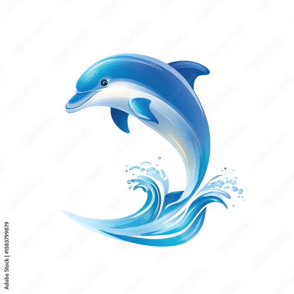 Obraz premium Jumping dolphin in water splash