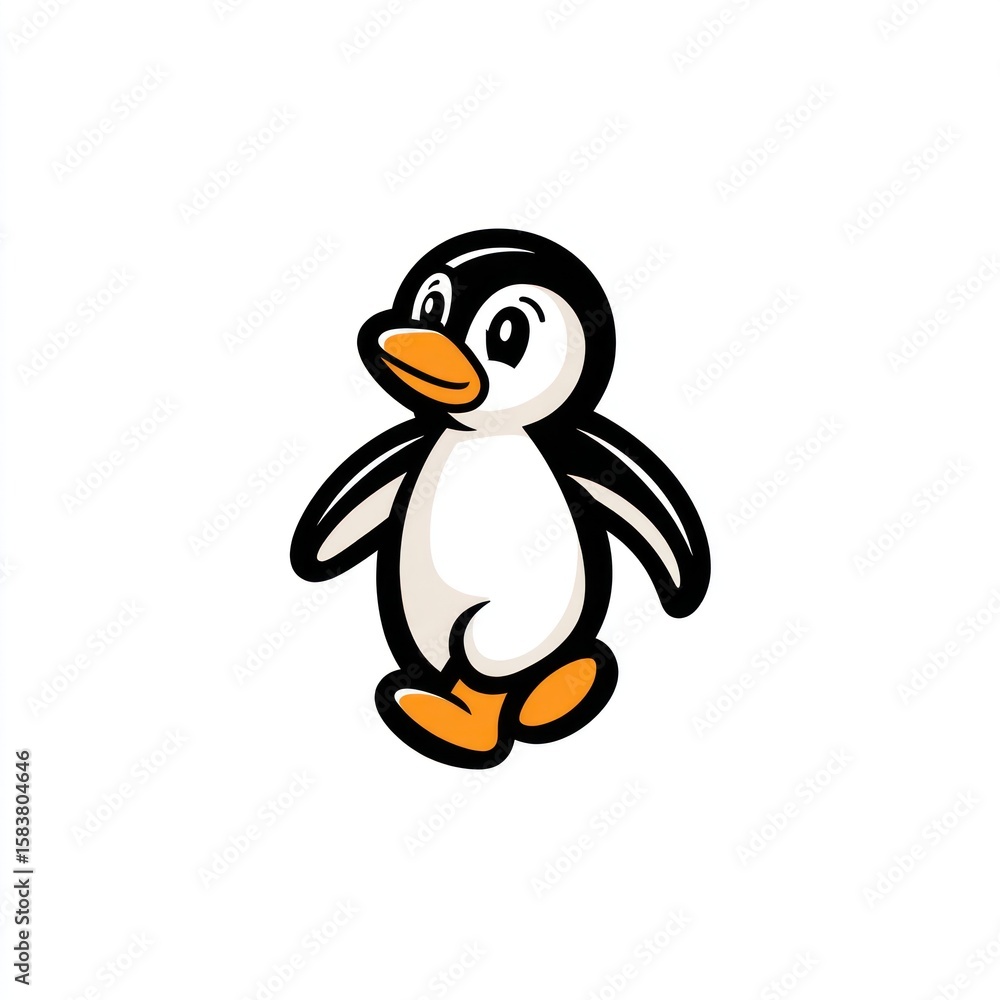 Fototapeta premium Cute cartoon penguin illustration