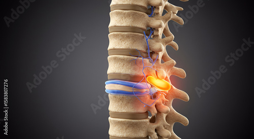 Vertebral Disc Prolapse Illustration in L4 L5 Region