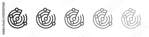 Radar detection icon with editable stroke eps 10 vector illustration. Outline drawing.