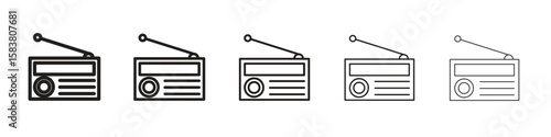 Radio icon with editable stroke eps 10 vector illustration. Outline drawing.