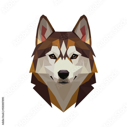 created using sharp triangular shapes in warm tones of brown