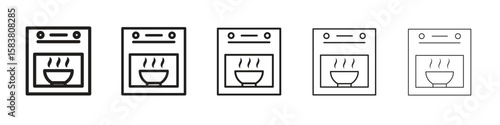 Oven icon with editable stroke eps 10 vector illustration. Outline drawing.