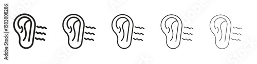 Otitis icon with editable stroke eps 10 vector illustration. Outline drawing.