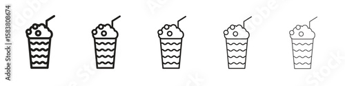 Milkshake icon with editable stroke eps 10 vector illustration. Outline drawing.