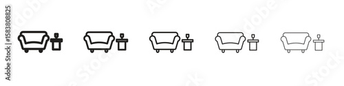 Lounge icon with editable stroke eps 10 vector illustration. Outline drawing.