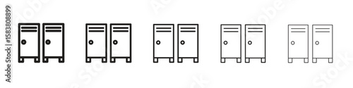 Locker icon with editable stroke eps 10 vector illustration. Outline drawing.