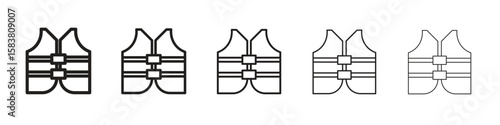 Lifejacket icon with editable stroke eps 10 vector illustration. Outline drawing.