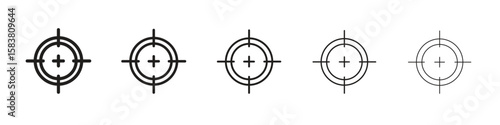 Gun target icon with editable stroke eps 10 vector illustration. Outline drawing.