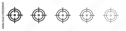 Gun target icon with editable stroke eps 10 vector illustration. Outline drawing.