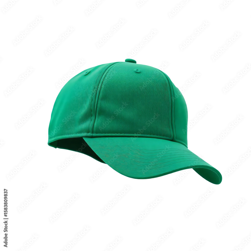 Green baseball cap isolated on transparent background Green baseball cap isolated on transparent background
