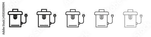 Garbage disposal icon with editable stroke eps 10 vector illustration. Outline drawing.