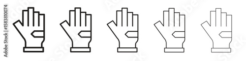Fitness Gloves icon with editable stroke eps 10 vector illustration. Outline drawing.